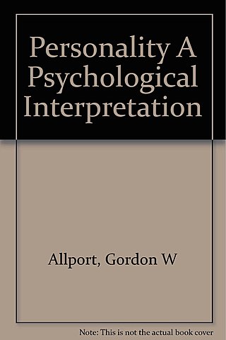 primera edición del libro Allport Personality A Psychological interpretatión
