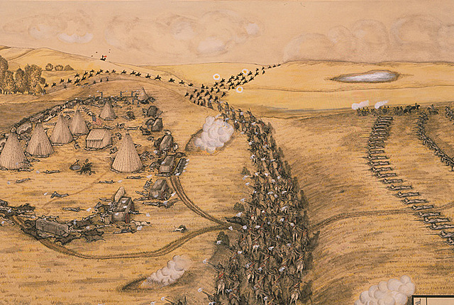 Maps of the Battle of Birch Coulee, Minnesota,
