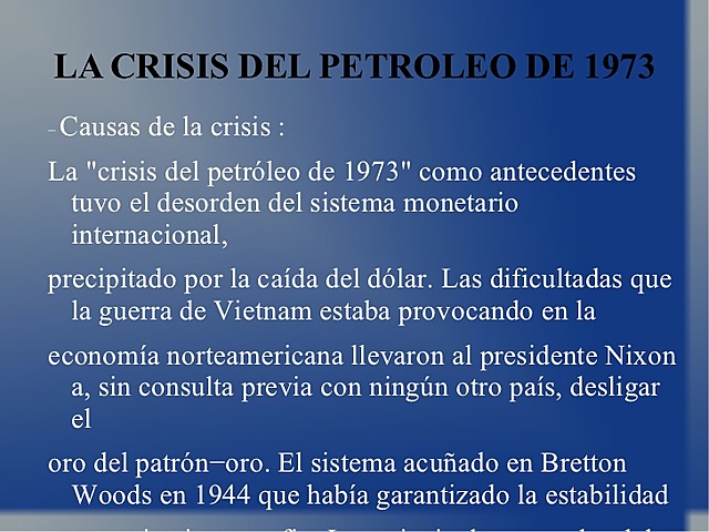 Crisis del Petróleo.