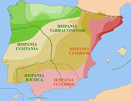 Bética, Lusitania, Tarraconense