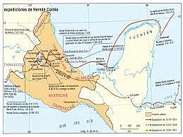 Inicio de las expediciones a cargo de Hernán Cortés