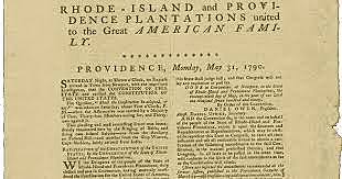 Ratifying the Constitution.