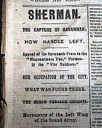 Sherman captures Atlanta and marches to Savannah