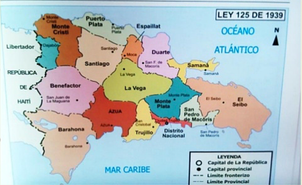 División Provincial según la Ley 125 de 1939