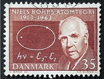 1963 Danish Stamp Honors the 50th anniversary of Bohr's atomic theory