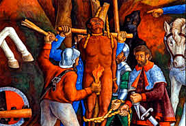 Llegada de Nuño Guzmán a  Tzintzuntzan.