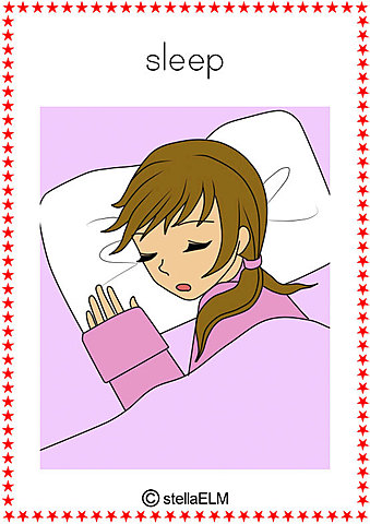 She is going to sleep all night long.