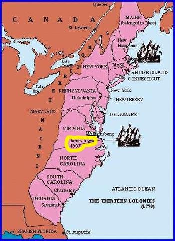 Jamestown, the first permanent Englsih settlement.