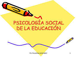 Surgimiento de la Psicología Social de la Educación