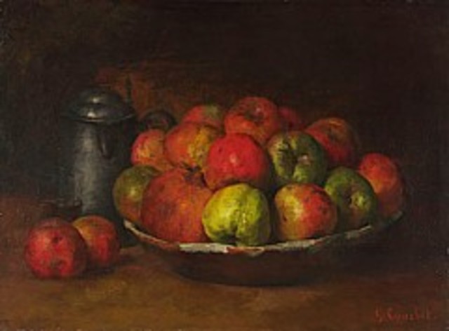Realism (c 1840-1880) ( Gustave Courbet -  	Apples and a Pomegranate, 1871)