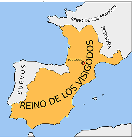 Reino Visigodo con capital en Tolosa