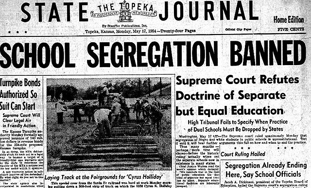 Brown vs. Board of Education of Topeka. Image: (Kansas Historical Society, 1954).
