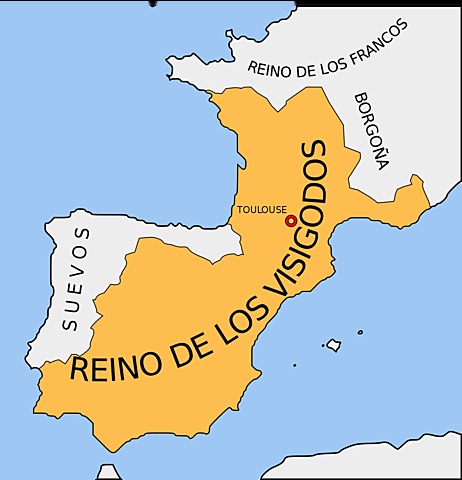 Reino visigodo con capital en Tolosa