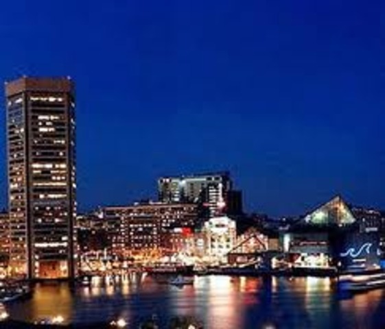 Streetlights in Baltimore, Maryland