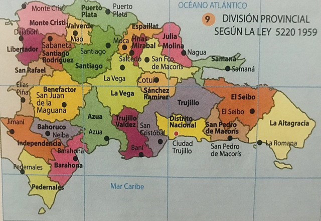 División provincial según la Ley 5220
