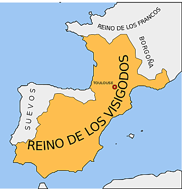 Reino visigodo con la capital en Tolosa