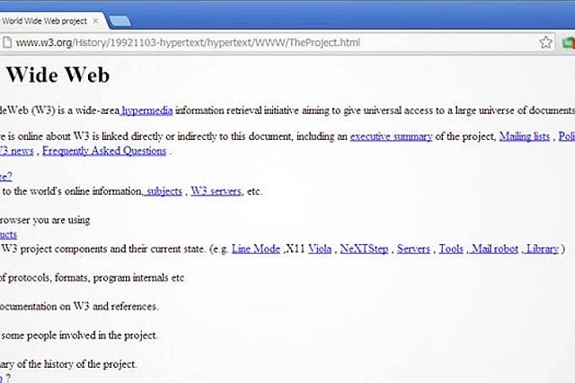 Primera pagina web de la historia