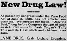 Pure Food & Drug Act and The Meat Inspection Act are passed