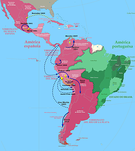 La Independencia de Hispanoamérica.