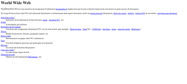 Primera xarxa internet WWW