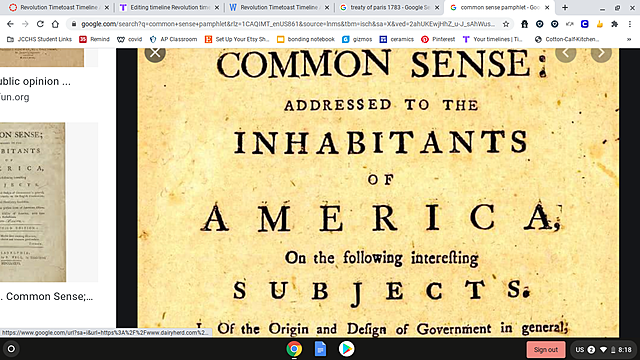 Publication of Common Sense