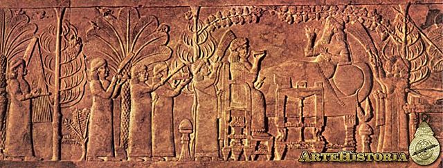 Palacio de Assurbanipal en Nínive. Reposo bajo la parra. VII a.C.