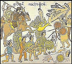 Llegada de Nuño Beltran a Tzintzuntzan