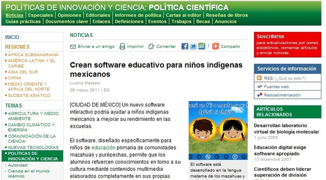 Software para niños indígenas  CIESAS