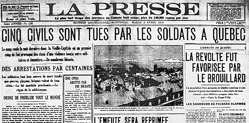 1918, Quebec conscription riots