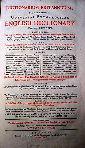 Nathan Bailey’s Dictionarium Britannicum