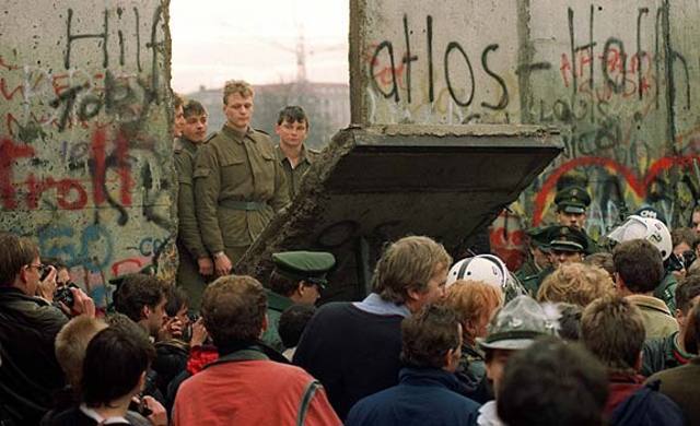 The Berlin wall was overthrow  by the citizens