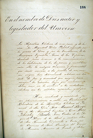 España reconoce la independencia de Chile