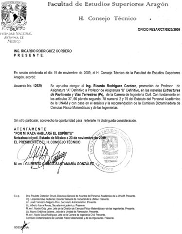 Profesor definitivo "B" UNAM FES Aragón