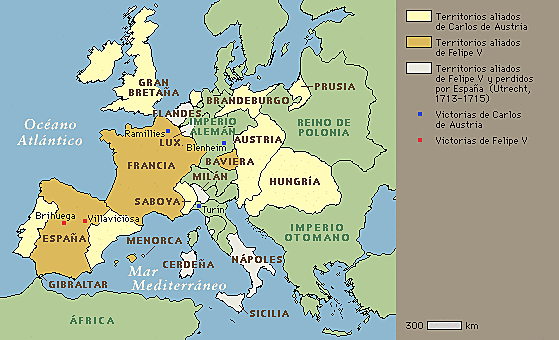 Apoyos internacionales a los candidatos de la guerra de sucesión