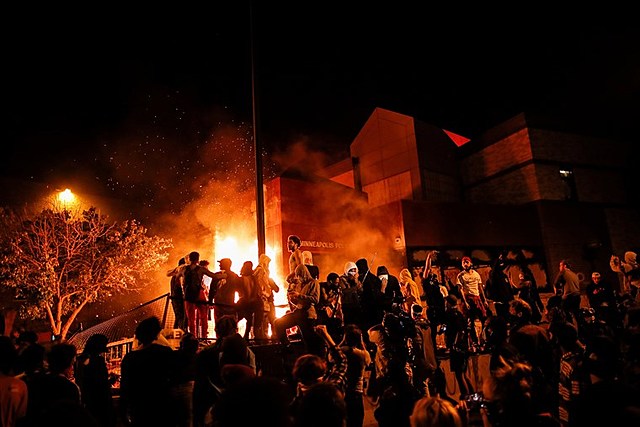 May 29, 2020:Protesters burned the Minneapolis police station after protests in different cities across the US had increased.