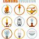 60969304 set de iluminación icono de elementos evolución de la luz ilustración vectorial