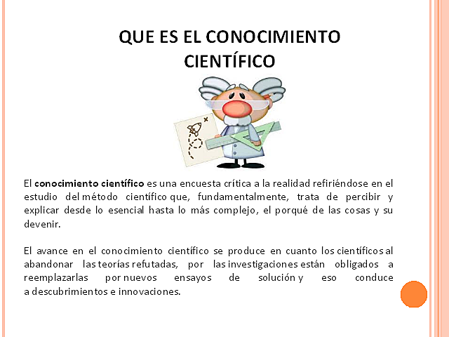 CONOCIMIENTO CIENTÍFICO