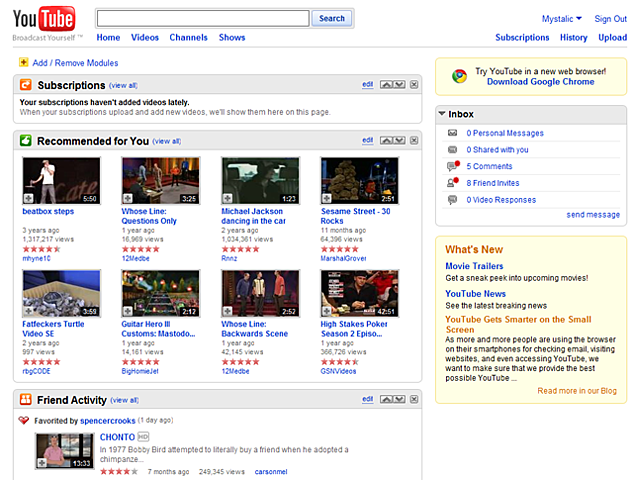 Con la llegada de YouTube ya empezaba a usar el ordenador para ver videos