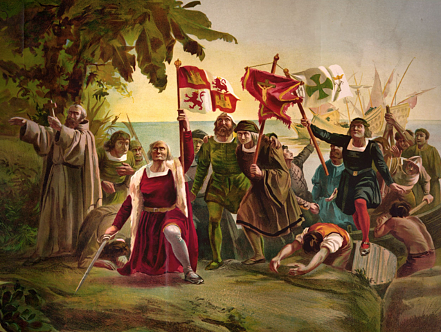 Columbus makes land fall on Hispaniola