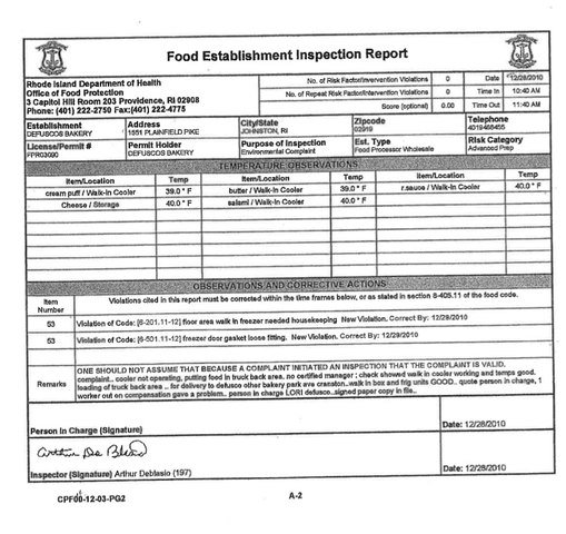 Inspection - Johnston Location