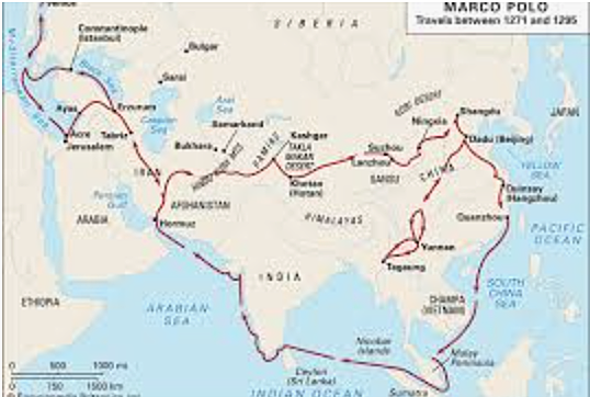 Marco Polo travels east