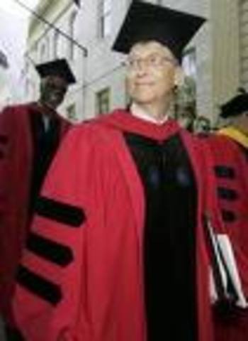 Bill Gates graduates from Harvard university