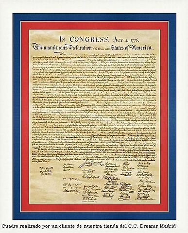 La declaración de la Independencia Estados Unidos