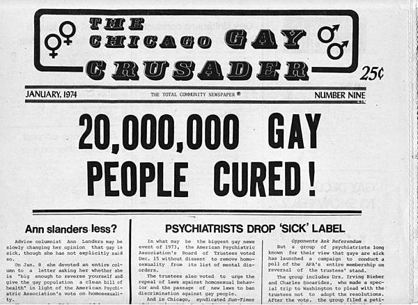 American Psychiatric Association removes homosexuality from mental disorders