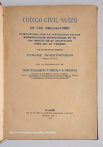 Codificación del Código Civil Suizo