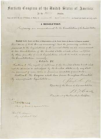 Fifteenth Amendment to the U.S. Constitution