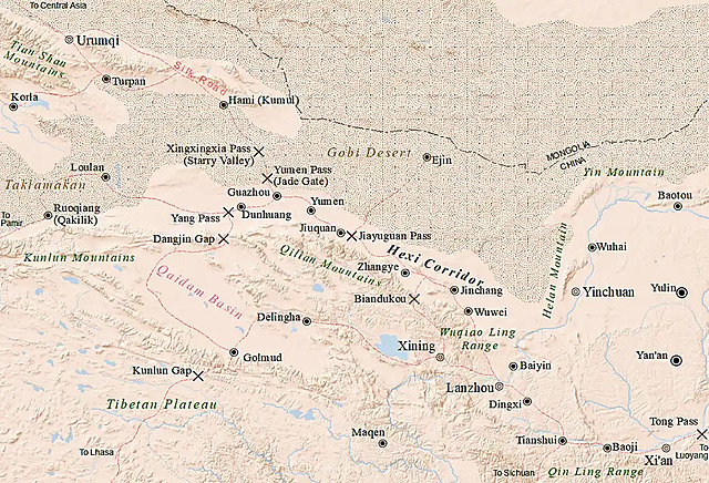 Control of the Gansu Corridor of Western Xia