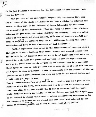 Stephen F. Austin Settlements Begin in TX