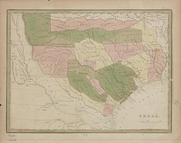Map of Land Grants and Indian Territories as of 1835