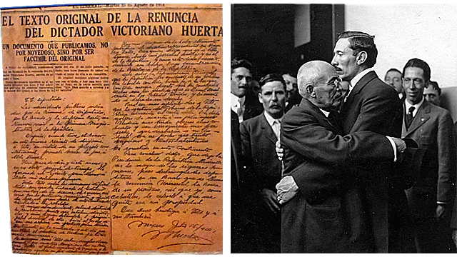 Renuncia de Huerta a la Presidencia.